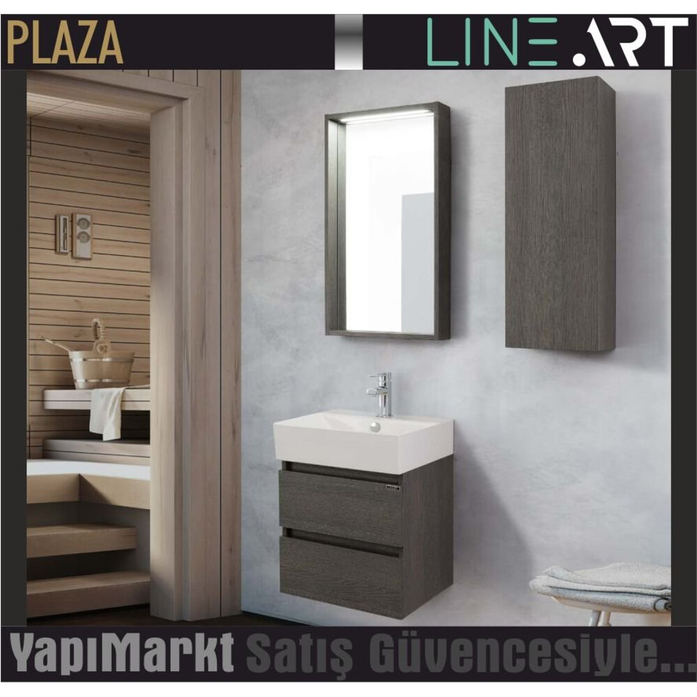 Lineart Plaza 50 cm Banyo Dolabı  (Boy Dolabı Dahil Değildir)