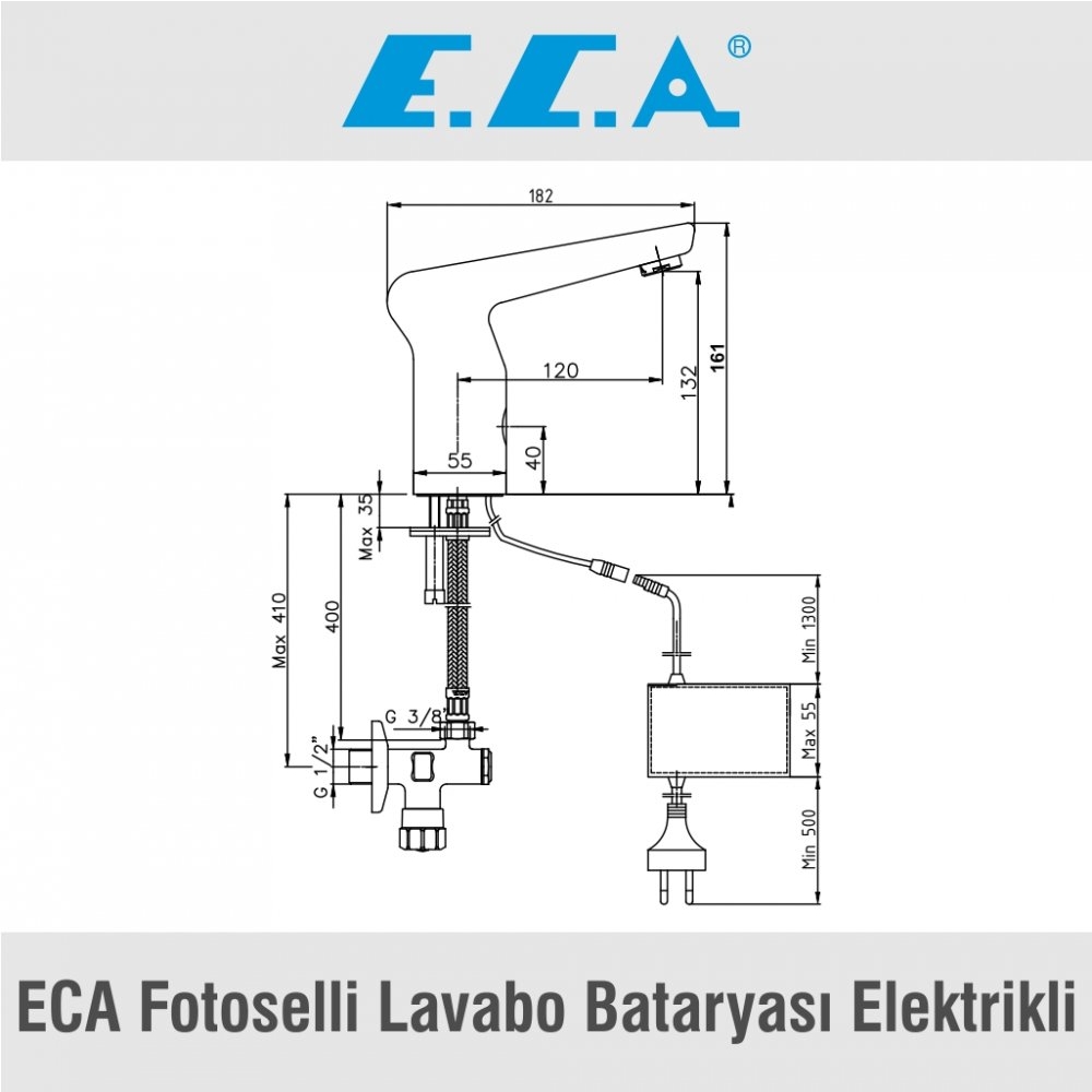 ECA Fotoselli Lavabo Bataryası Elektrikli, 108108048