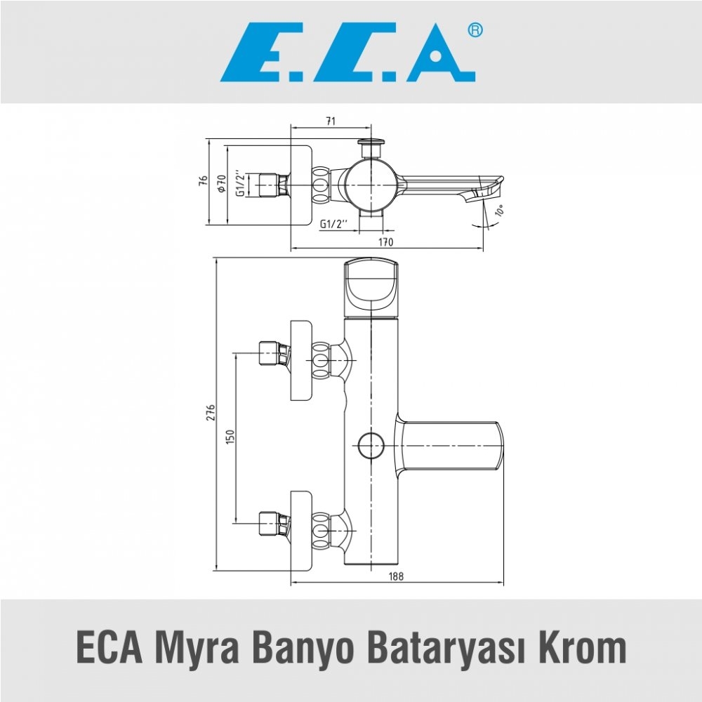ECA Myra Banyo Bataryası Krom, 102102470H