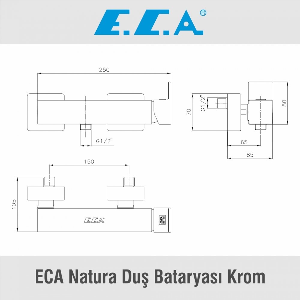 ECA Natura Duş Bataryası Krom 402154004