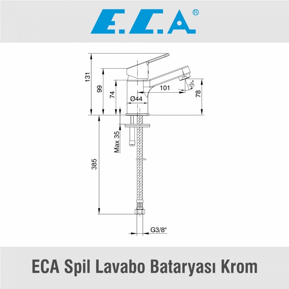ECA Spil Lavabo Bataryası Krom, 102188025