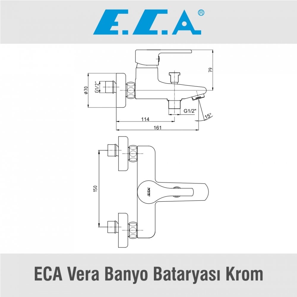 ECA Vera Banyo Bataryası Krom, 102102386