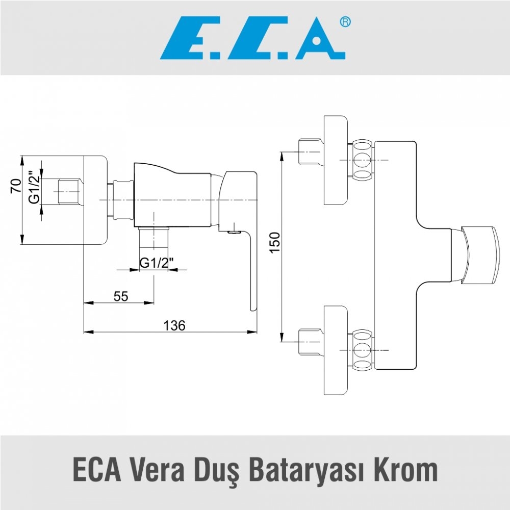 ECA Vera Duş Bataryası Krom, 102102392