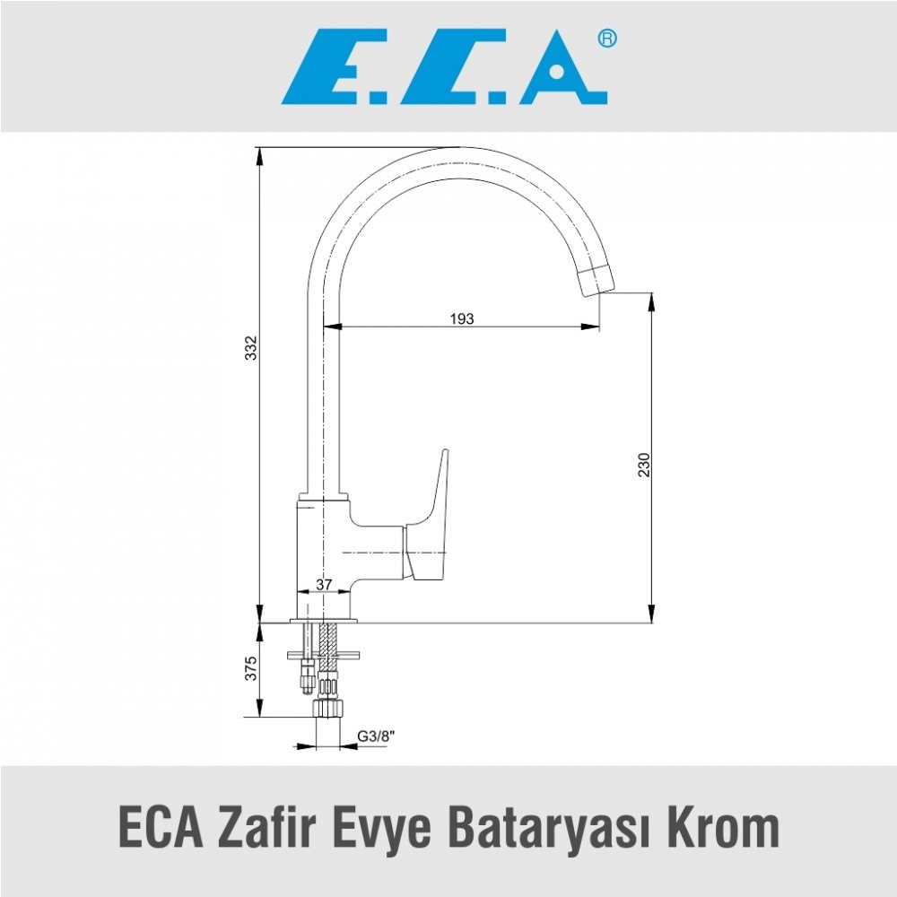 ECA Zafir Evye Bataryası Krom, 102118054