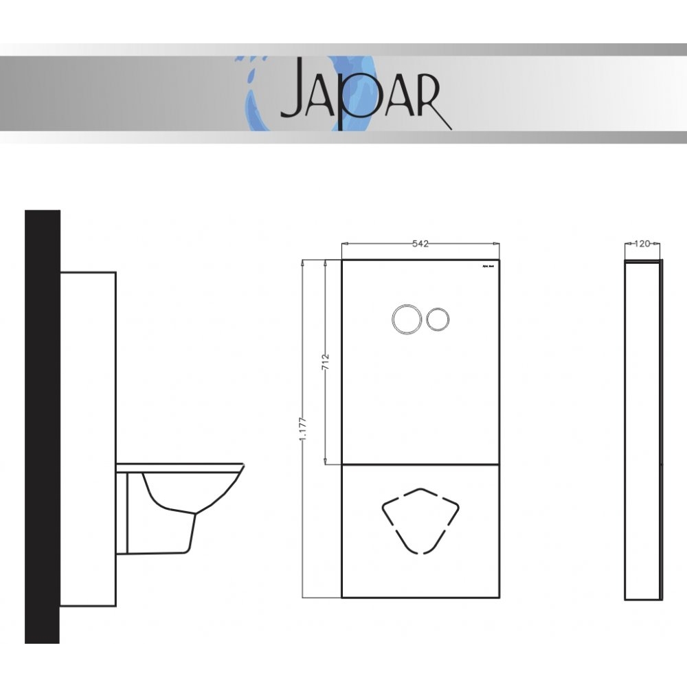 JAPAR Proglass Sense Sensörlü Gömme Rezervuar Sistemi 120 Mm. (3-6 Lt.) Beyaz, 590011