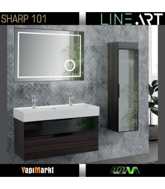 Lineart Sharp 100 Cm Banyo Dolabı Led Aynalı Üst Modüllü  (Boy Dolabı Dahil Değildir)