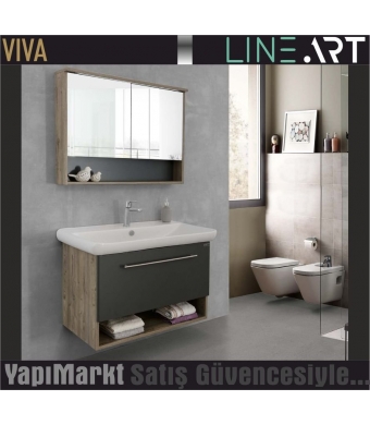 Lineart Viva 96 cm Banyo Dolabı  (Boy Dolabı Dahil Değildir)