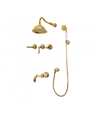 Newarc Golden Ankastre Banyo Bataryası Altın Rustik Gagalı ve El Duşlu, 951141