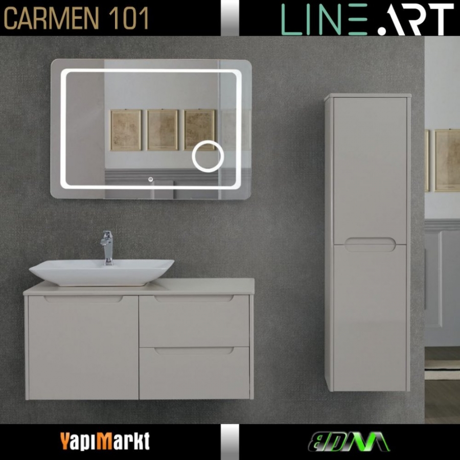 Lineart Carmen 100 Cm Banyo Dolabi Led Aynali Ust Modullu Boy Dolabi Dahil Degildir Fiyati Taksit Secenekleri